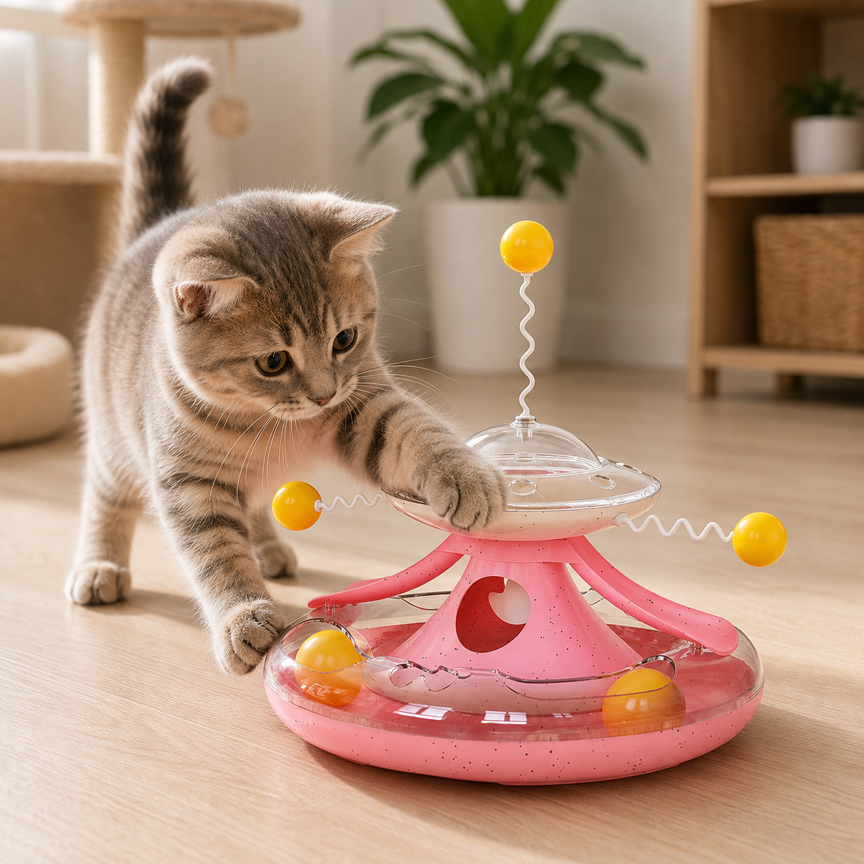 Interactive Cat Tumbler Track Toy
